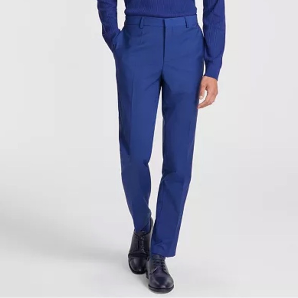 NWT Hugo Boss Men’s Slim Fit Wool Blend Solid Suit Pants in Blue size 34R